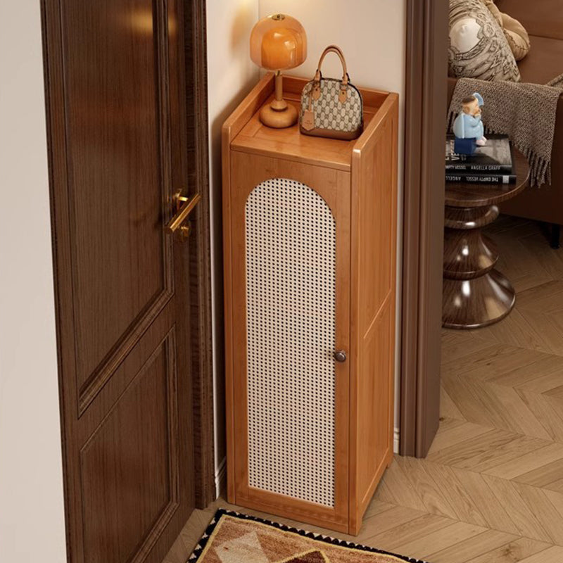 Traditional Japanese Rectangular Nan Bamboo Plastic Rattan MDF Weaving Shoe Storage 6/7/8-Tier For Entryways