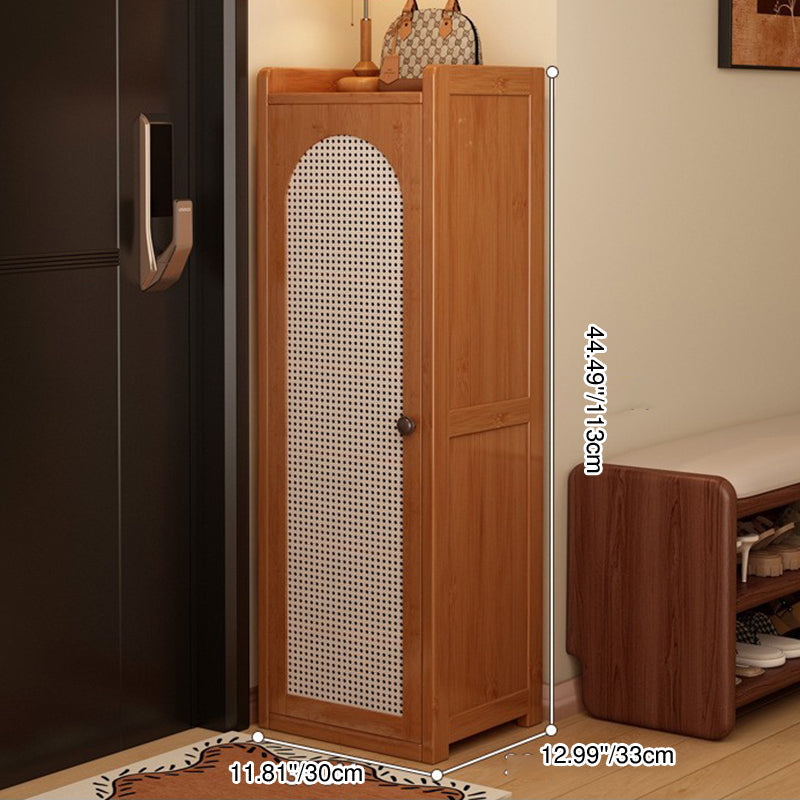 Traditional Japanese Rectangular Nan Bamboo Plastic Rattan MDF Weaving Shoe Storage 6/7/8-Tier For Entryways
