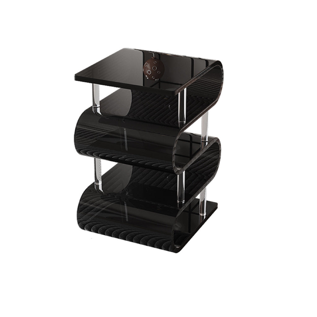 Contemporary Nordic Square Acrylic Storage Stool - Low-Profile Seating for Living Rooms