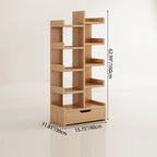 Modern Minimalist Rectangular Solid Wood Eco Board Bookshelf 9-Tier For Living Room