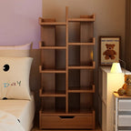 Modern Minimalist Rectangular Solid Wood Eco Board Bookshelf 9-Tier For Living Room