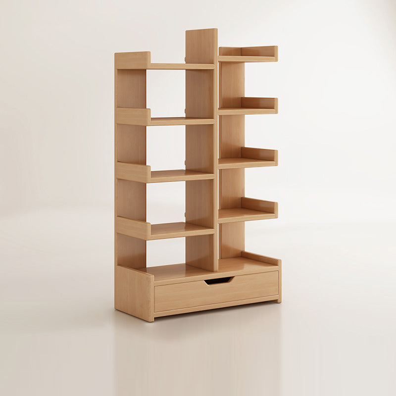 Modern Minimalist Rectangular Solid Wood Eco Board Bookshelf 9-Tier For Living Room