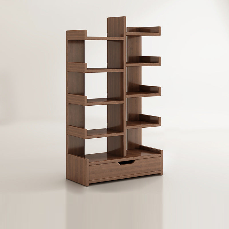 Modern Minimalist Rectangular Solid Wood Eco Board Bookshelf 9-Tier For Living Room