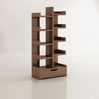 Modern Minimalist Rectangular Solid Wood Eco Board Bookshelf 9-Tier For Living Room