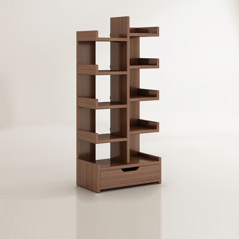 Modern Minimalist Rectangular Solid Wood Eco Board Bookshelf 9-Tier For Living Room
