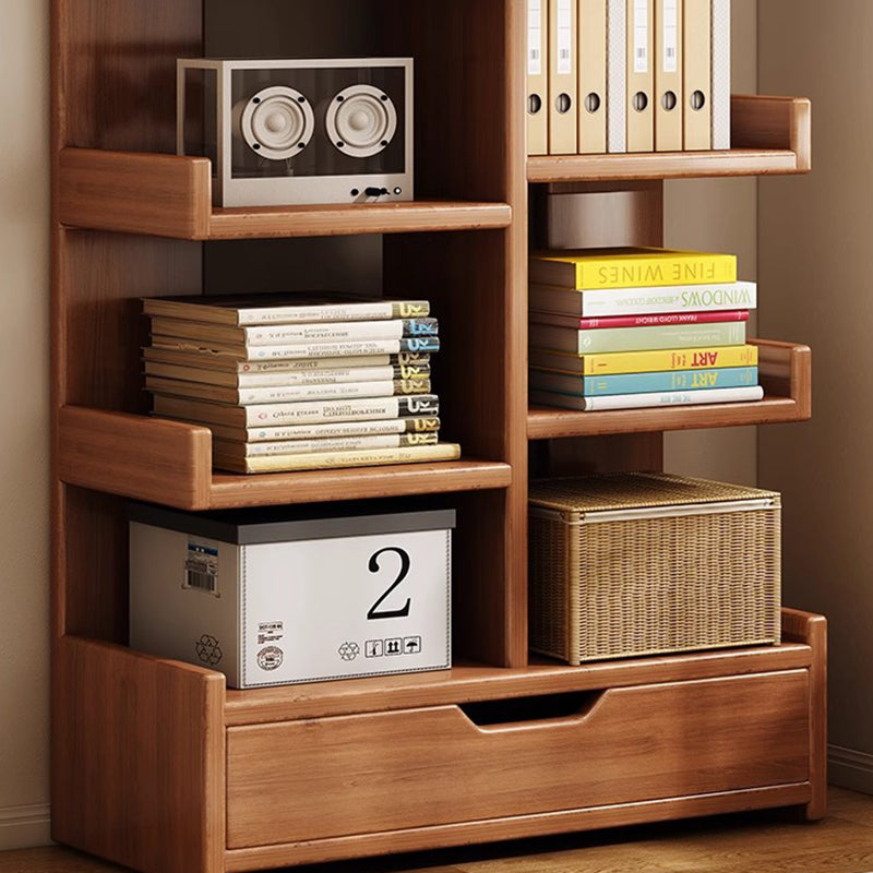Modern Minimalist Rectangular Solid Wood Eco Board Bookshelf 9-Tier For Living Room