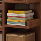 Modern Minimalist Rectangular Solid Wood Eco Board Bookshelf 9-Tier For Living Room