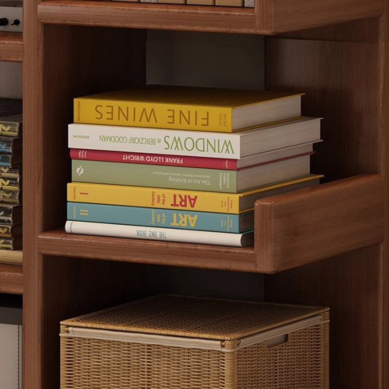 Modern Minimalist Rectangular Solid Wood Eco Board Bookshelf 9-Tier For Living Room