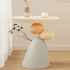 Contemporary Creative Round Elliptical Branch Slab Resin End Table For Bedroom