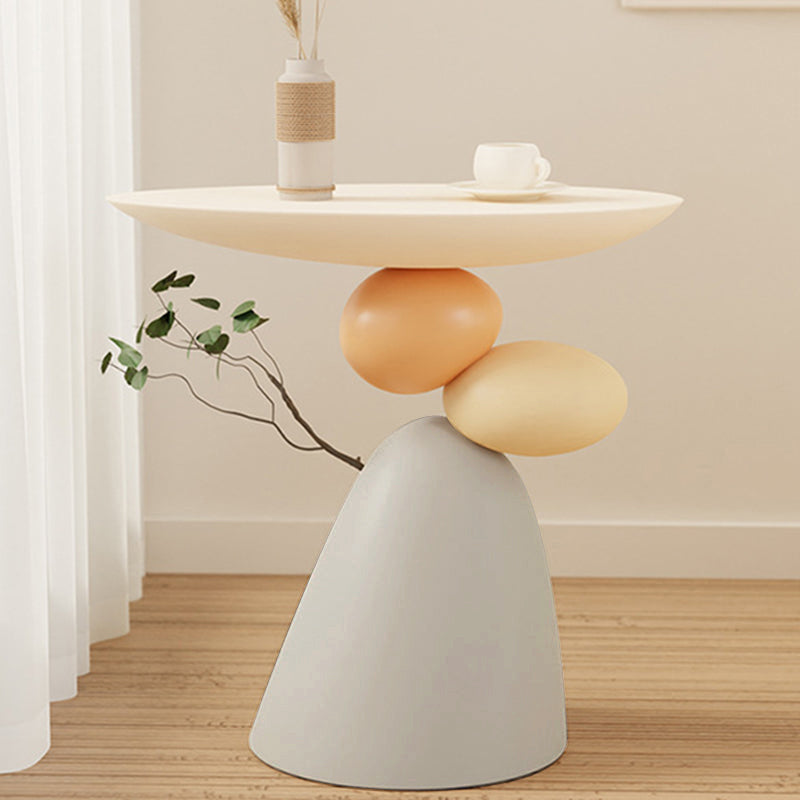 Contemporary Creative Round Elliptical Branch Slab Resin End Table For Bedroom