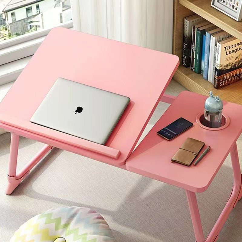 Contemporary Nordic Carbon Steel MDF Rectangular Desks Foldable Angle Adjustable 2-Tray Saucer For Study