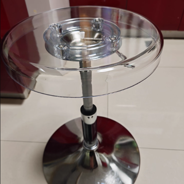 Taburete redondo moderno de lujo en acrílico y acero al carbono para comedor