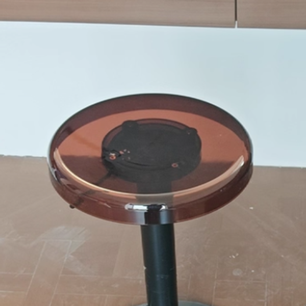 Taburete redondo moderno de lujo en acrílico y acero al carbono para comedor