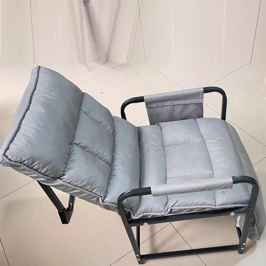 Contemporary Scandinavian Synthetic Fabric Metal Rounded Rectangular Accent Chair With Armrest And Backrest For Home Office