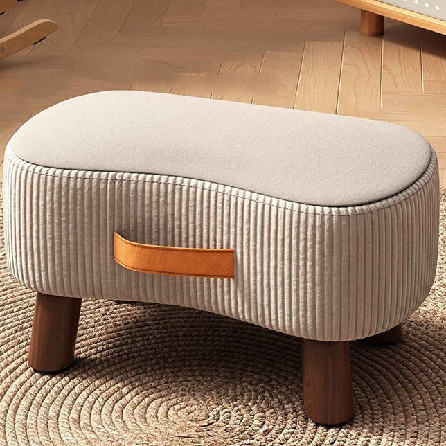 Contemporary Nordic Cuboid Portable Synthetic Fabric Pine Footstool Backless Armless For Living Room