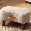 Contemporary Nordic Cuboid Portable Synthetic Fabric Pine Footstool Backless Armless For Living Room