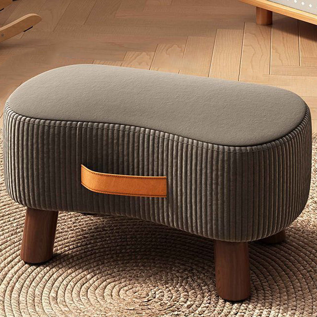 Contemporary Nordic Cuboid Portable Synthetic Fabric Pine Footstool Backless Armless For Living Room