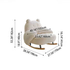 Sillón reclinable Nordic Contemporary Sherpa Bear con reposapiés, respaldo y reposabrazos – Tela de felpa, madera de caucho y estructura de acero al carbono para sala de estar