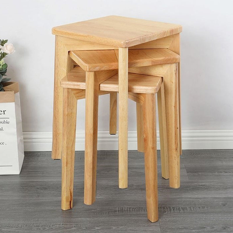 Taburete bajo de caucho cuadrado, elegante, moderno y minimalista, sin respaldo ni reposabrazos para comedor