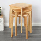 Taburete bajo de caucho cuadrado, elegante, moderno y minimalista, sin respaldo ni reposabrazos para comedor