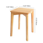 Taburete bajo de caucho cuadrado, elegante, moderno y minimalista, sin respaldo ni reposabrazos para comedor