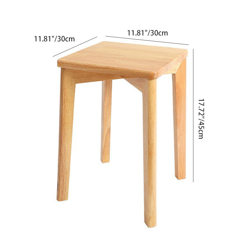 Taburete bajo de caucho cuadrado, elegante, moderno y minimalista, sin respaldo ni reposabrazos para comedor
