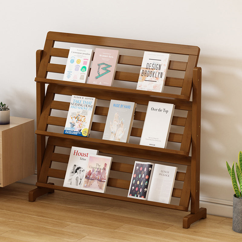 Contemporary Simplicity Square Oblique Bamboo Synthetic Rattan Weaving Bookshelf 3 - Tier For Living Room