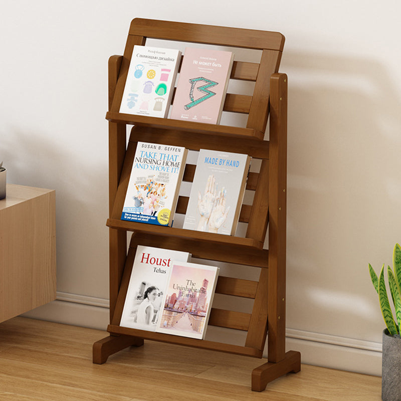 Contemporary Simplicity Square Oblique Bamboo Synthetic Rattan Weaving Bookshelf 3 - Tier For Living Room