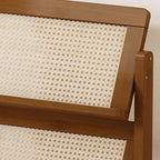 Contemporary Simplicity Square Oblique Bamboo Synthetic Rattan Weaving Bookshelf 3 - Tier For Living Room