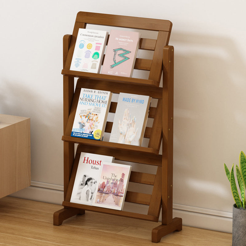 Contemporary Simplicity Square Oblique Bamboo Synthetic Rattan Weaving Bookshelf 3 - Tier For Living Room