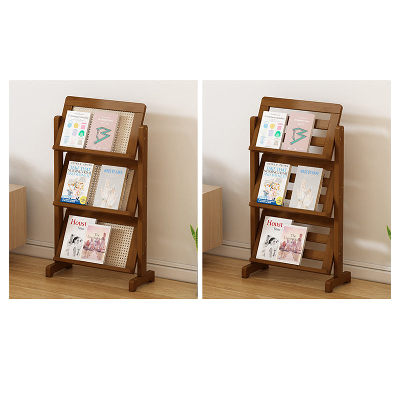 Contemporary Simplicity Square Oblique Bamboo Synthetic Rattan Weaving Bookshelf 3 - Tier For Living Room