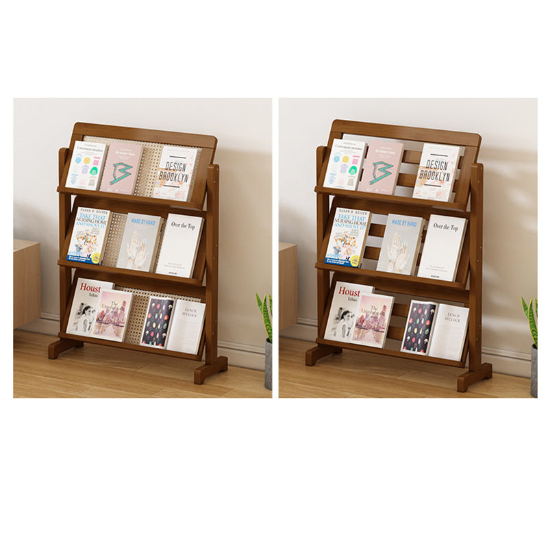 Contemporary Simplicity Square Oblique Bamboo Synthetic Rattan Weaving Bookshelf 3 - Tier For Living Room