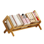 Modern Minimalist Rhombus Nan Bamboo Bookshelf For Living Room