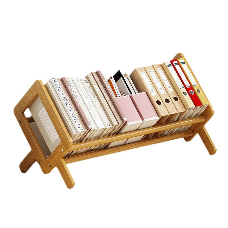 Modern Minimalist Rhombus Nan Bamboo Bookshelf For Living Room
