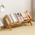 Modern Minimalist Rhombus Nan Bamboo Bookshelf For Living Room