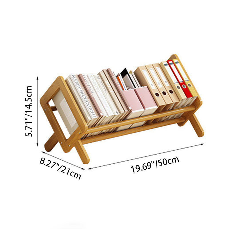 Modern Minimalist Rhombus Nan Bamboo Bookshelf For Living Room