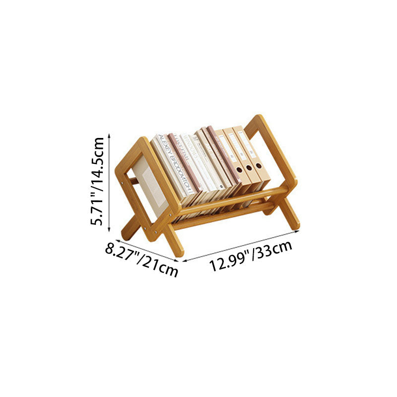 Modern Minimalist Rhombus Nan Bamboo Bookshelf For Living Room