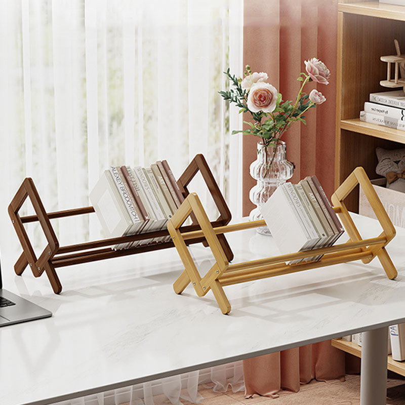 Modern Minimalist Rhombus Nan Bamboo Bookshelf For Living Room