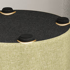 Taburete bajo moderno minimalista redondo de madera maciza con esponja de lino y algodón, sin respaldo ni brazos, para sala de estar