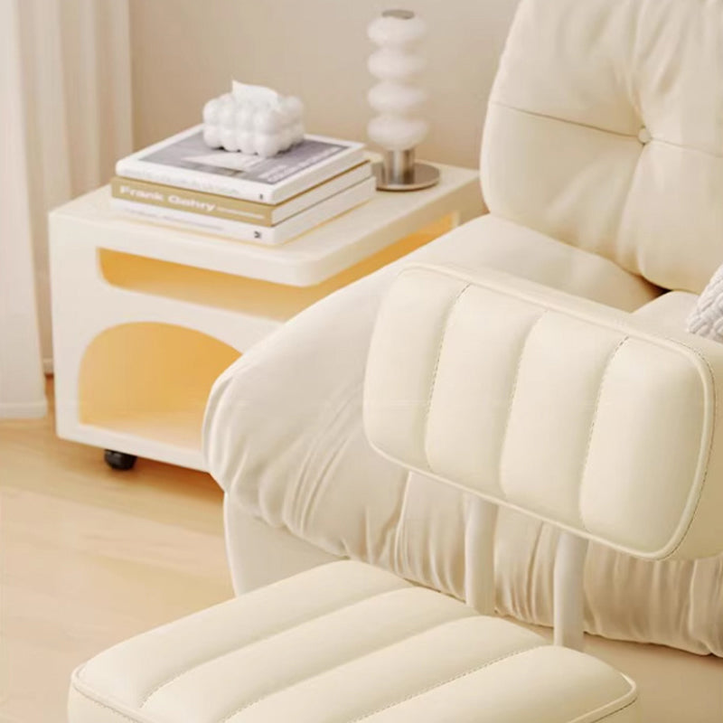Modern Minimalist PU Leather & PP Plastic Square Low Stool - Swivel & Portable Seating for Bedroom & Living Room