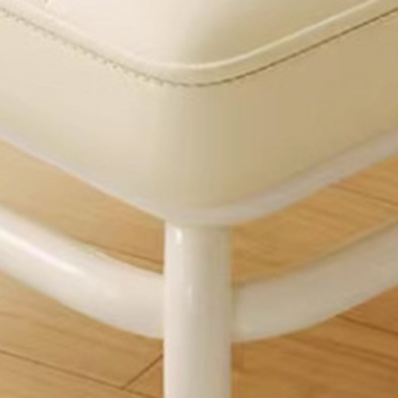 Modern Minimalist PU Leather & PP Plastic Square Low Stool - Swivel & Portable Seating for Bedroom & Living Room