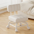 Modern Minimalist PU Leather & PP Plastic Square Low Stool - Swivel & Portable Seating for Bedroom & Living Room