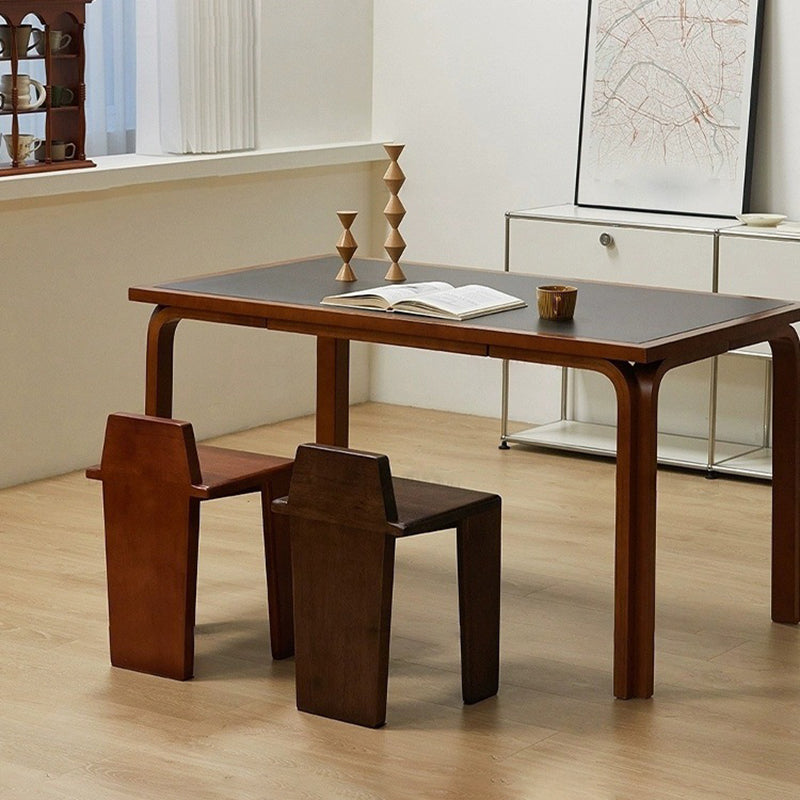 Handcrafted Traditional French Solid Wood Square Low Stool for Bedroom, Living Room & Dining Room