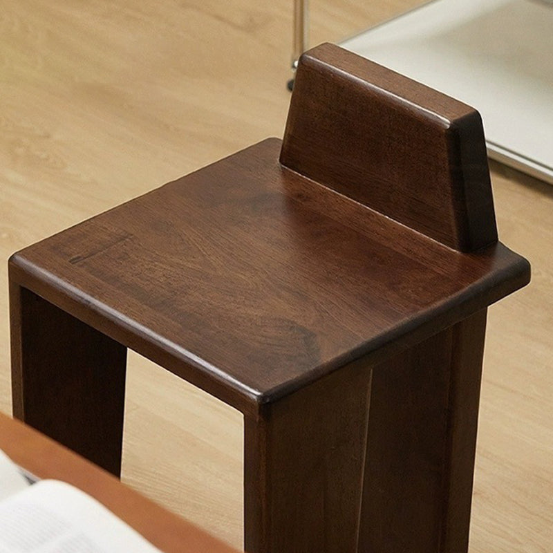 Handcrafted Traditional French Solid Wood Square Low Stool for Bedroom, Living Room & Dining Room
