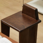 Handcrafted Traditional French Solid Wood Square Low Stool for Bedroom, Living Room & Dining Room