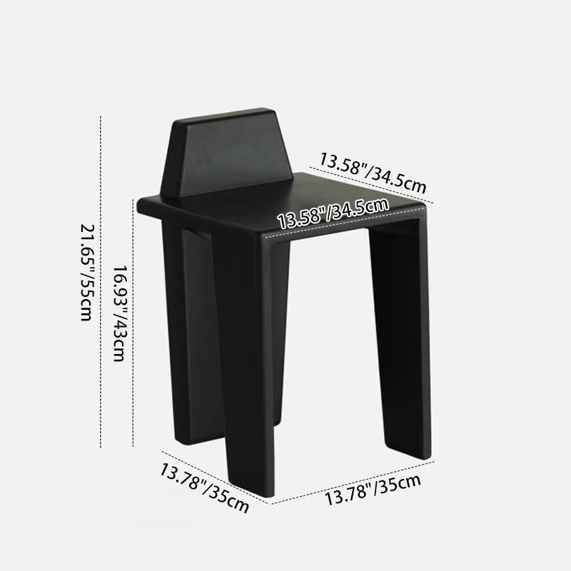 Handcrafted Traditional French Solid Wood Square Low Stool for Bedroom, Living Room & Dining Room