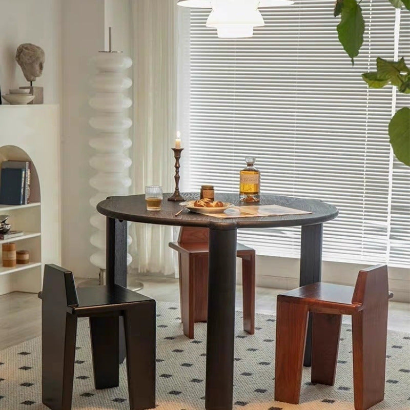 Handcrafted Traditional French Solid Wood Square Low Stool for Bedroom, Living Room & Dining Room