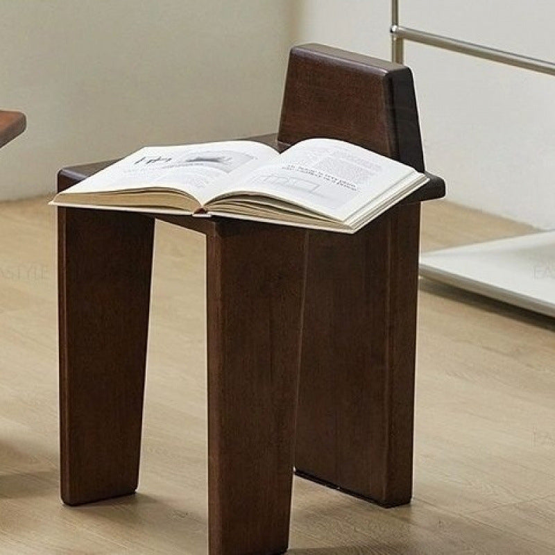 Handcrafted Traditional French Solid Wood Square Low Stool for Bedroom, Living Room & Dining Room