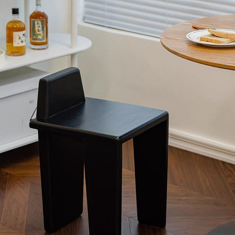 Handcrafted Traditional French Solid Wood Square Low Stool for Bedroom, Living Room & Dining Room