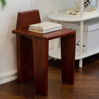 Handcrafted Traditional French Solid Wood Square Low Stool for Bedroom, Living Room & Dining Room